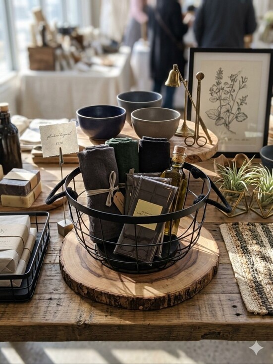 Source Unknown Other - Black Wire Round Basket with Rope Handles